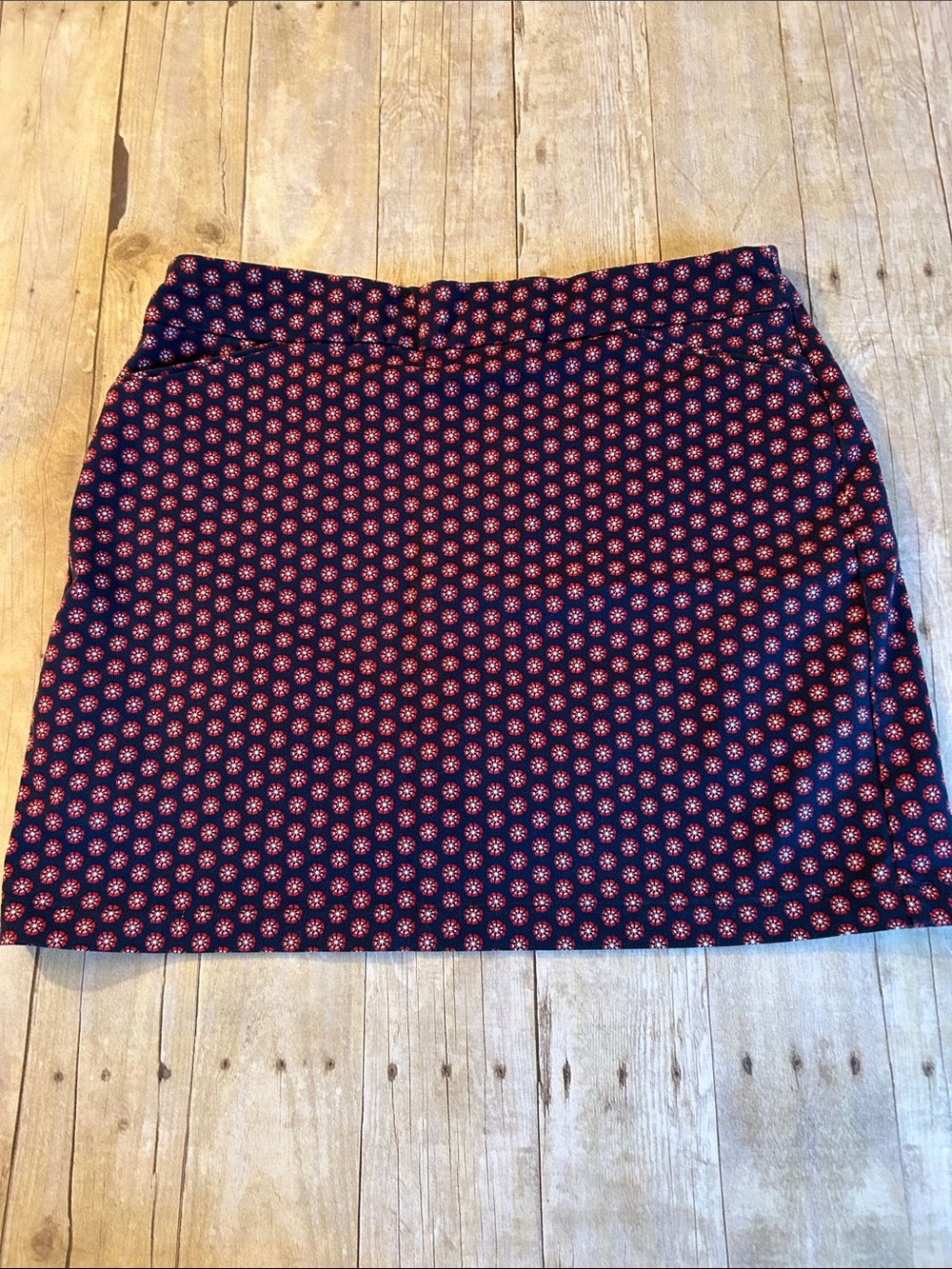 croft & barrow Navy Mini Skort with Pink Floral Dots